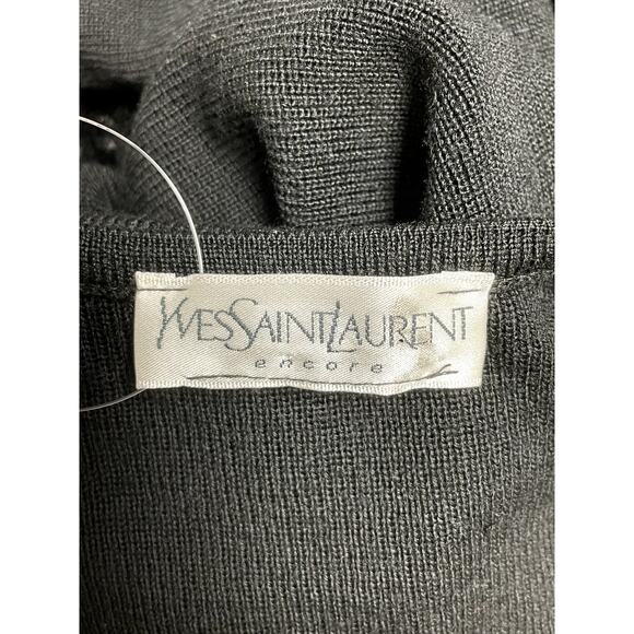 Vintage YSL YVES SAINT LAURENT Sequin Scoop Neck Knit Sweater Black Women's M/L - Picture 6 of 9